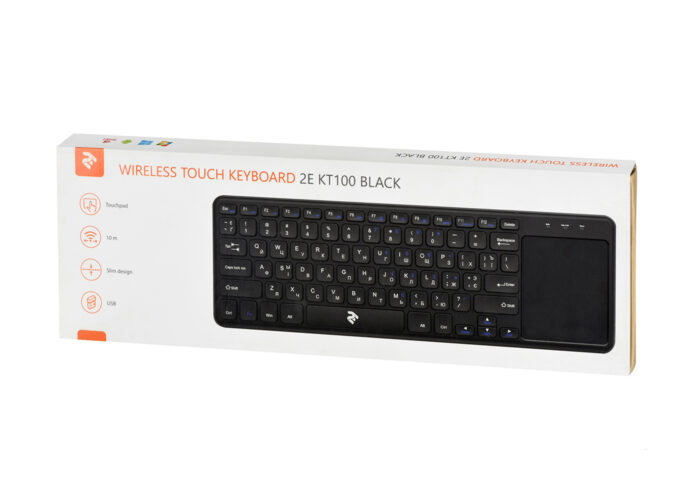 კლავიატურა: 2E Wireless Touch Keyboard KT100 Black