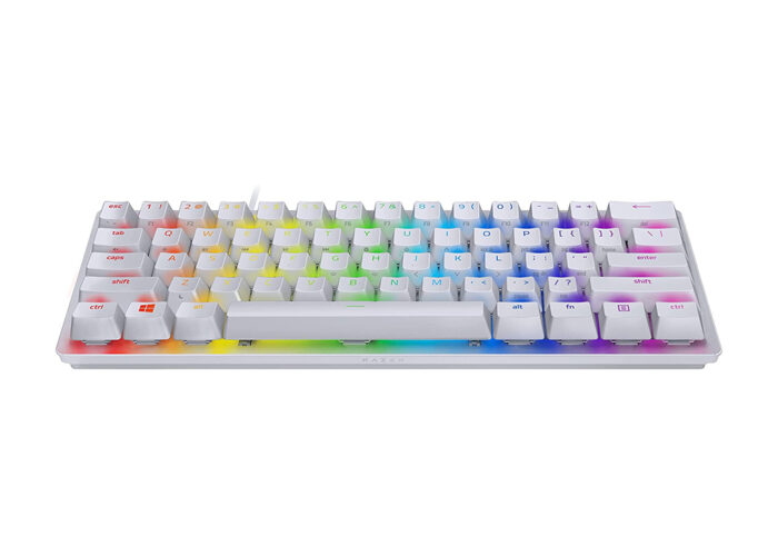 კლავიატურა: Razer Gaming Keyboard Huntsman Mini Mercury Ed. Red Switch USB RU RGB, White