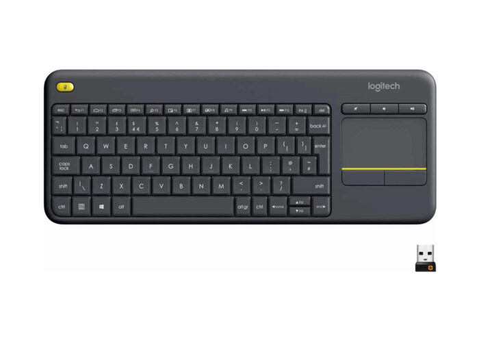 კლავიატურა და მაუსი: Logitech K400 Plus Wireless Touch Keyboard